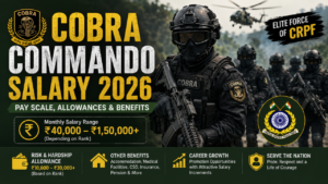 COBRA Commando Salary 2026 showing pay scale, allowances, benefits, and career growth in the CRPF's elite force.