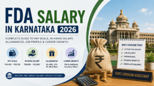FDA salary in Karnataka 2026 featuring pay scale, in-hand salary, allowances, and career growth.